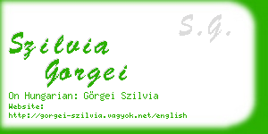 szilvia gorgei business card